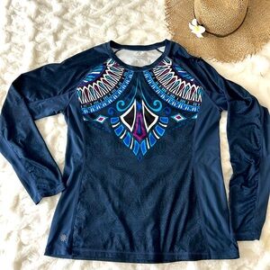 NWOT Athleta Long Sleeve Cooldown Top XL Navy Blue